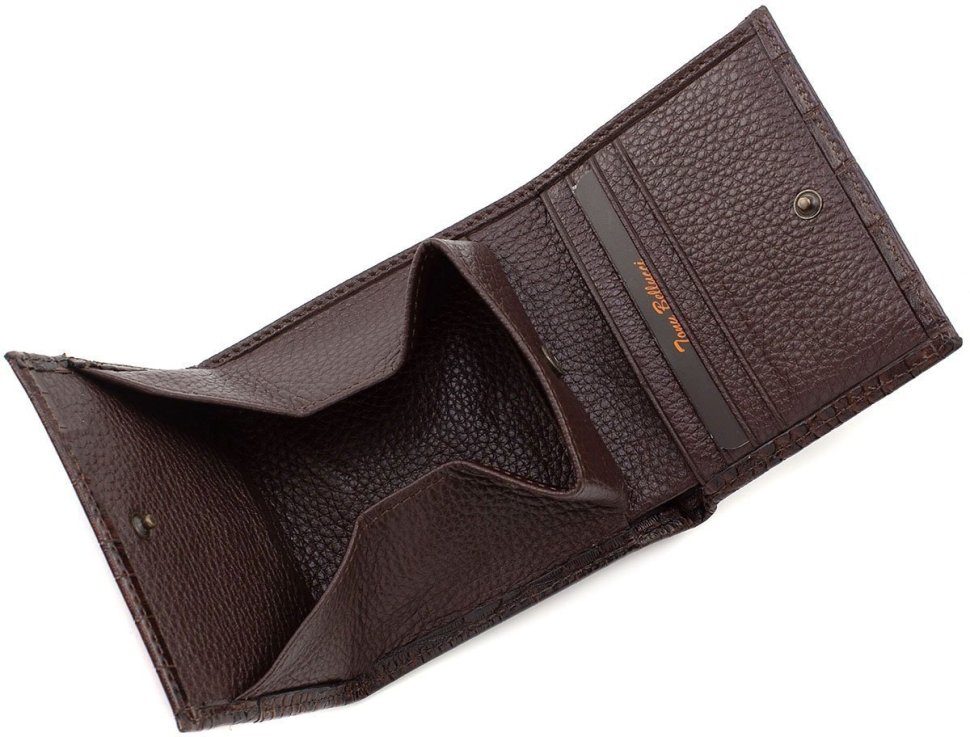Повсякденний гаманець високої якості з натуральної коричневої шкіри Tony Bellucci (10778)