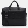 Деловой мужской портфель на каждый день из кожи флотар черного цвета Borsa Leather 104545 фото №2 Деловой мужской портфель на каждый день из кожи флотар черного цвета Borsa Leather 104545 modnotak фото - 2