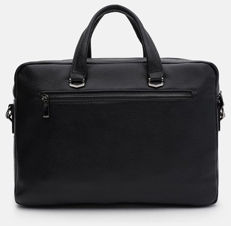 Деловой мужской портфель на каждый день из кожи флотар черного цвета Borsa Leather 104545 фото №3 Деловой мужской портфель на каждый день из кожи флотар черного цвета Borsa Leather 104545 modnotak фото №3
