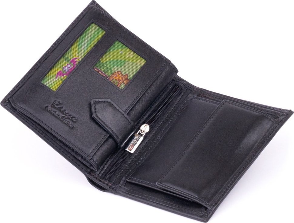 Черное вертикальное мужское портмоне из гладкой кожи без фиксации KARYA (2417392) фото №13 Черное вертикальное мужское портмоне из гладкой кожи без фиксации KARYA (2417392) modnotak фото №13