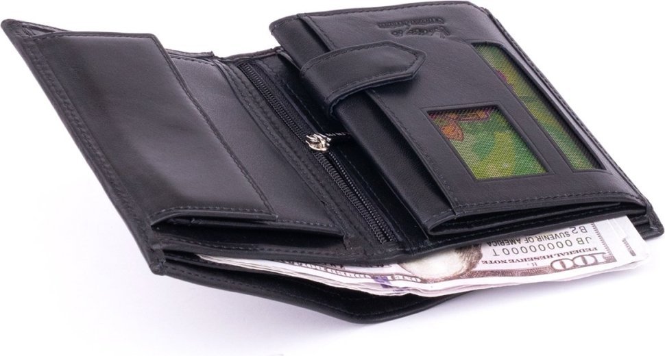 Черное вертикальное мужское портмоне из гладкой кожи без фиксации KARYA (2417392) фото №16 Черное вертикальное мужское портмоне из гладкой кожи без фиксации KARYA (2417392) modnotak фото №16