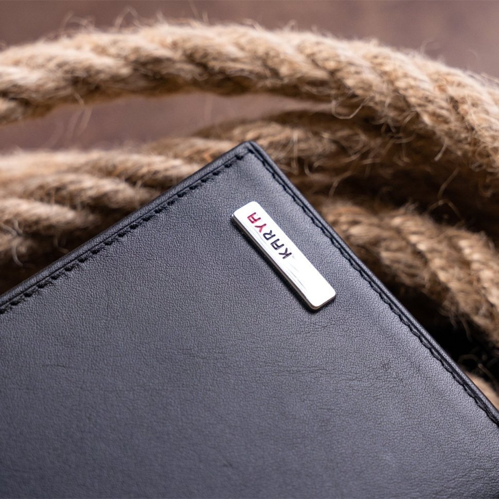 Черное вертикальное мужское портмоне из гладкой кожи без фиксации KARYA (2417392) фото №20 Черное вертикальное мужское портмоне из гладкой кожи без фиксации KARYA (2417392) modnotak фото №20