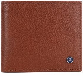 Мужское портмоне из натуральной кожи флотар без застежки Brampton London Plutus 94545 коричневого цвета
