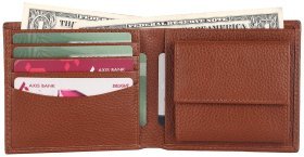 Мужское портмоне из натуральной кожи флотар без застежки Brampton London Plutus 94545 коричневого цвета