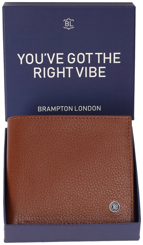 Мужское портмоне из натуральной кожи флотар без застежки Brampton London Plutus 94545 коричневого цвета modnotak фото №5