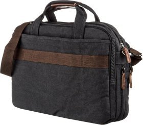 Классическая черная сумка для ноутбука из текстиля Vintage (20182)