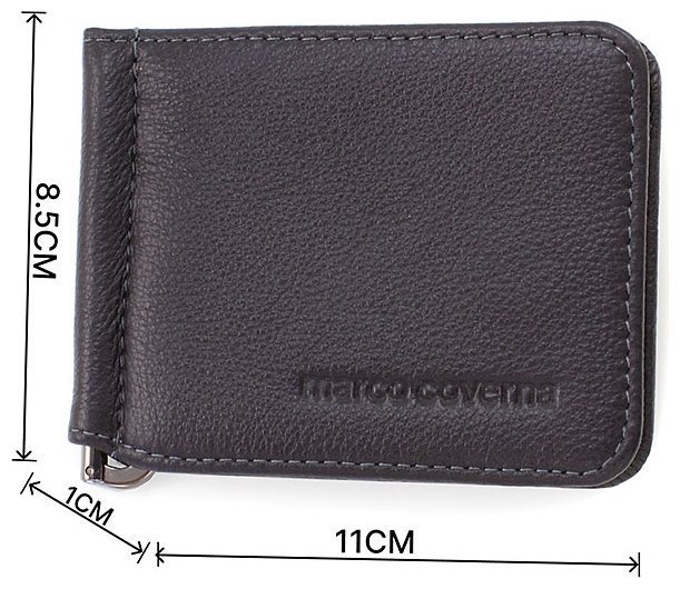 Компактний затиск для купюр чорного кольору з фіксацією на магніт Marco Coverna (18904) modnotak фото №3