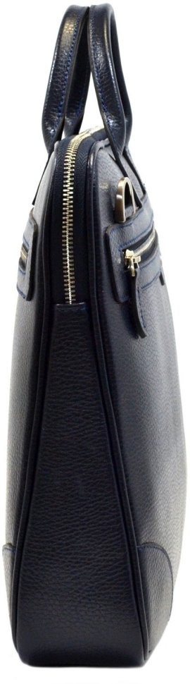 Ділова сумка синього кольору з натуральної шкіри Desisan (803-315)