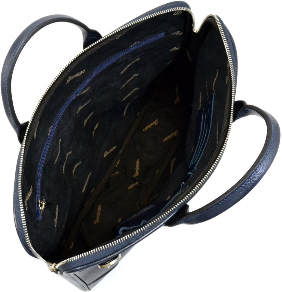 Деловая сумка синего цвета из натуральной кожи Desisan (803-315)