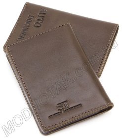 Коричневая обложка для автодокументов из кожи ST Leather (17787)