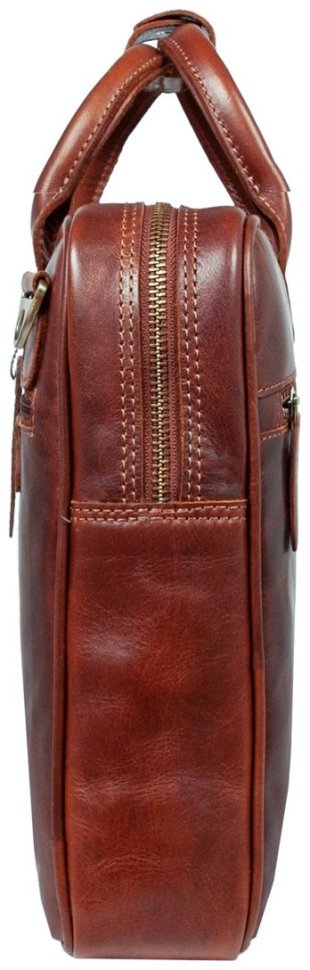 Мужская кожаная сумка для ноутбука через плечо на молнии Ashwood K46 коричневого цвета 95445 фото №3 Мужская кожаная сумка для ноутбука через плечо на молнии Ashwood K46 коричневого цвета 95445 modnotak фото №3