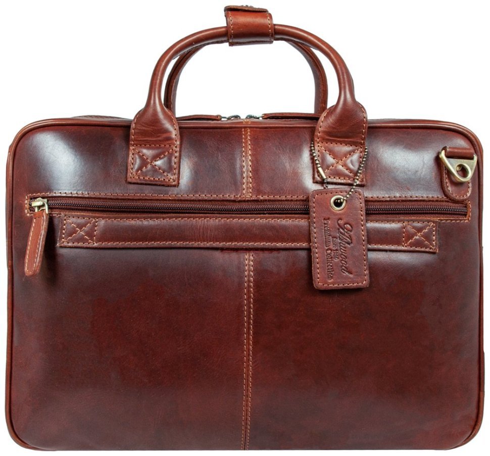 Мужская кожаная сумка для ноутбука через плечо на молнии Ashwood K46 коричневого цвета 95445 фото №4 Мужская кожаная сумка для ноутбука через плечо на молнии Ashwood K46 коричневого цвета 95445 modnotak фото №4