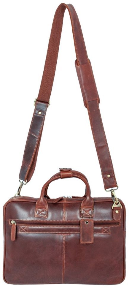 Мужская кожаная сумка для ноутбука через плечо на молнии Ashwood K46 коричневого цвета 95445 фото №7 Мужская кожаная сумка для ноутбука через плечо на молнии Ashwood K46 коричневого цвета 95445 modnotak фото №7