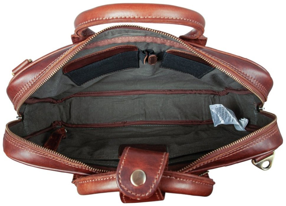 Мужская кожаная сумка для ноутбука через плечо на молнии Ashwood K46 коричневого цвета 95445 фото №8 Мужская кожаная сумка для ноутбука через плечо на молнии Ashwood K46 коричневого цвета 95445 modnotak фото №8
