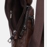 Мужской кожаный рюкзак-слинг коричневого цвета через плечо Keizer (56045) - 4
