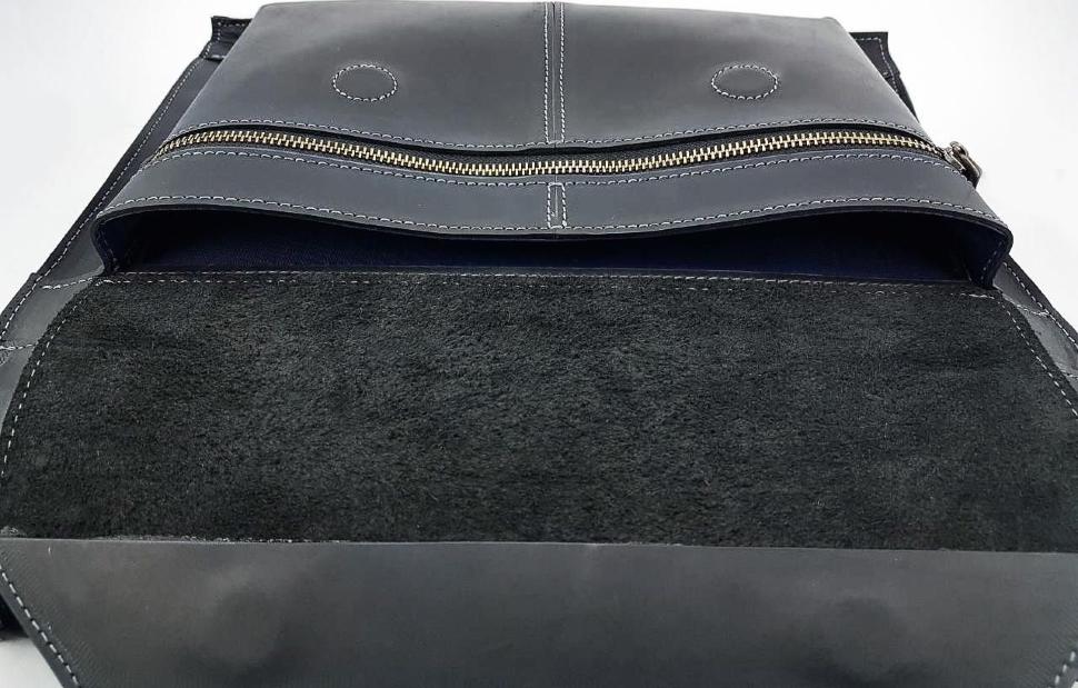 Удобная мужская сумка портфель на три отделения из винтажной кожи VATTO (11687)
