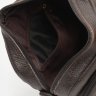 Солідна чоловіча плечова сумка з фактурної шкіри в коричневому кольорі Borsa Leather (19377) - 5