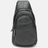Повсякденний чоловічий слінг-рюкзак із натуральної шкіри чорного кольору Keizer (21418) - 2