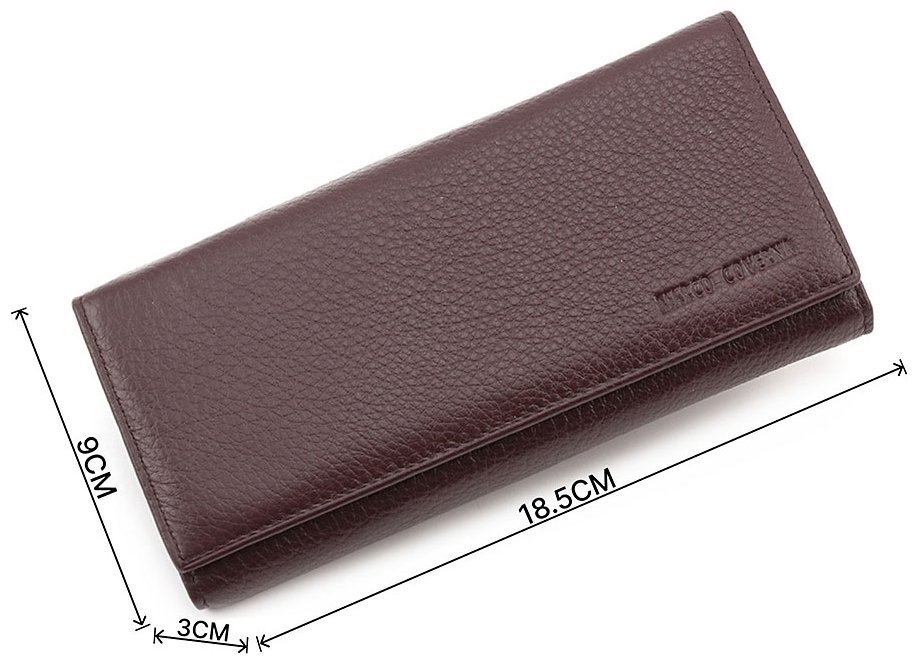 Коричневый кошелек из натуральной кожи на магнитах Marco Coverna (16267) modnotak фото №3