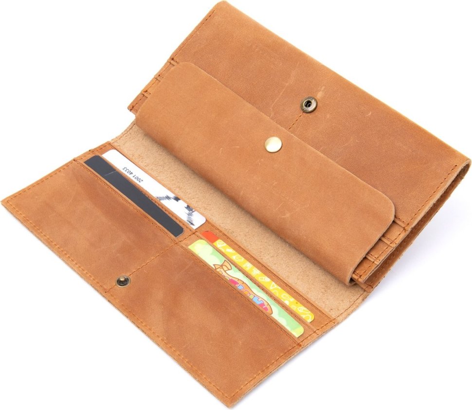 Рудий гаманець у ретро стилі з натуральної шкіри Vintage (2414295)