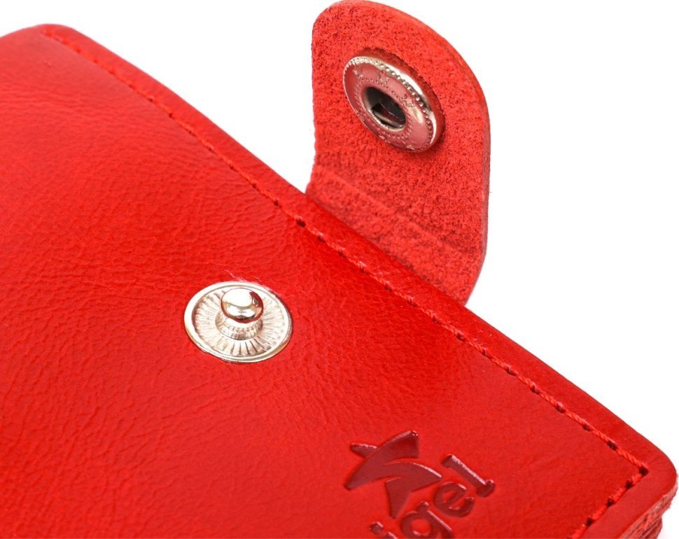 Маленький жіночий гаманець подвійного складання з червоної шкіри Shvigel (2416440)