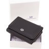 Компактный женский кошелек из натуральной кожи черного цвета ST Leather 1767245 - 9