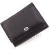 Компактный женский кошелек из натуральной кожи черного цвета ST Leather 1767245 - 3