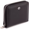 Шкіряний жіночий гаманець чорного кольору з місткою монетницею ST Leather 1767345 - 10