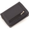 Шкіряний жіночий гаманець чорного кольору з місткою монетницею ST Leather 1767345 - 4