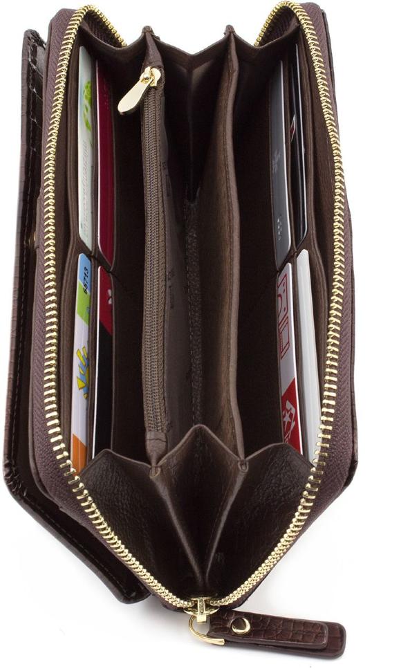Жіночий лаковий гаманець на блискавки під багато карток ST Leather (16323)