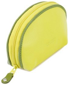 Желто-зеленая женская ключница из натуральной кожи на молнии Visconti Malay 77345