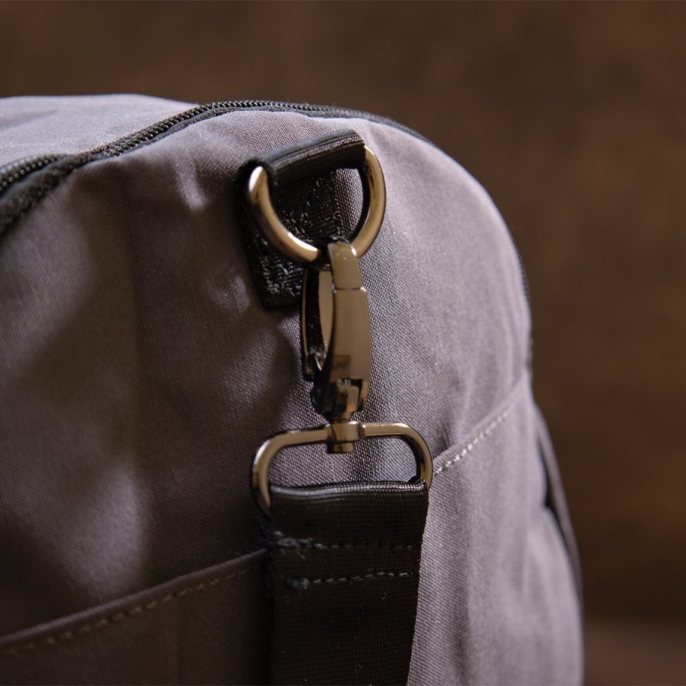 Сіра чоловіча спортивна сумка з текстилю з ручками Vintage (20641)