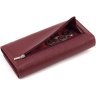 Бордовый женский кошелек из натуральной кожи с навесным клапаном на магнитах ST Leather 1767445 - 4