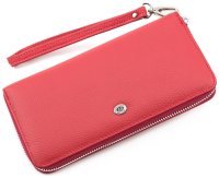 Удобный женский кошелек красного цвета на молнии ST Leather (16409)