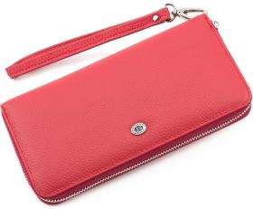 Зручний жіночий гаманець червоного кольору на блискавці ST Leather (16409)