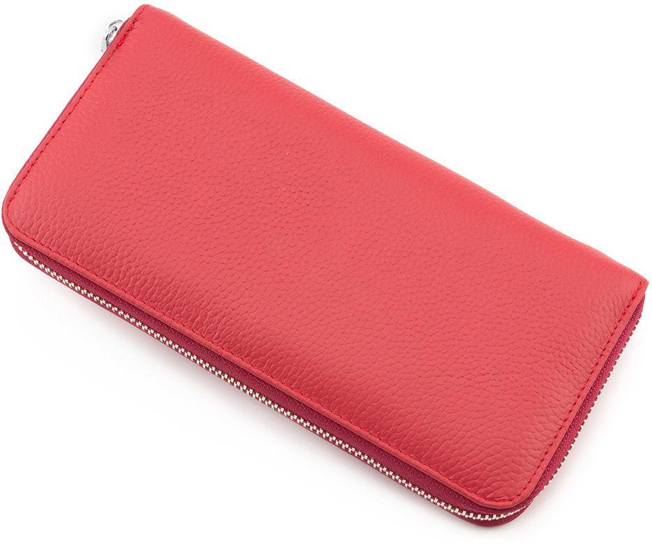 Зручний жіночий гаманець червоного кольору на блискавці ST Leather (16409)