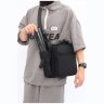 Чоловіча текстильна сумка-месенджер чорного кольору через плече Confident 77445 - 2