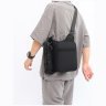 Чоловіча текстильна сумка-месенджер чорного кольору через плече Confident 77445 - 3