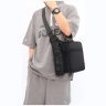 Чоловіча текстильна сумка-месенджер чорного кольору через плече Confident 77445 - 5