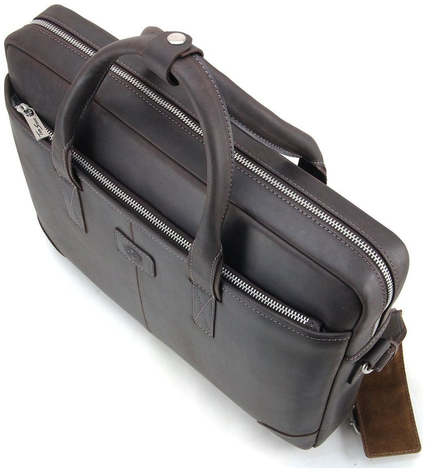 Мужская сумка для ноутбука до 15 дюймов из винтажной кожи коричневого цвета Tom Stone 77745