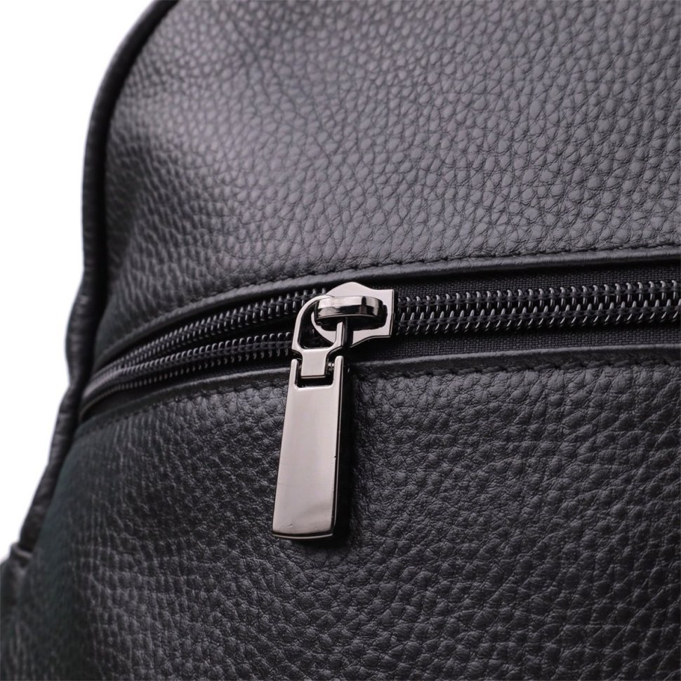 Городской женский рюкзак на каждый день из фактурной кожи черного цвета Vintage 97845 modnotak фото №6