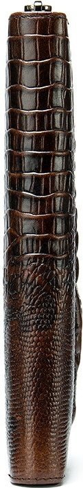 Мужской коричневый клатч с тиснением под кожу каймана Vintage (20235)