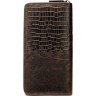 Мужской коричневый клатч с тиснением под кожу каймана Vintage (20235) - 7