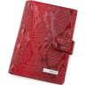 Кожаная женская обложка для документов в красном цвете KARYA (440-019) - 1