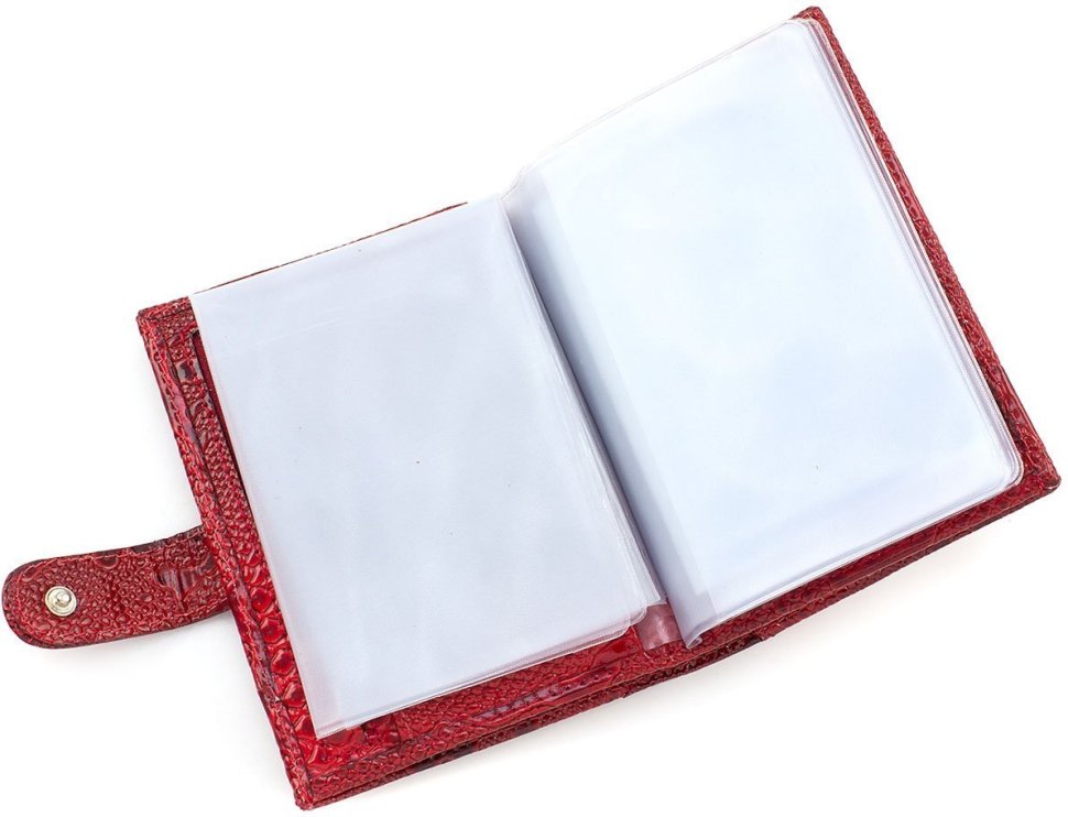 Шкіряне жіноче обкладинка для документів в червоному кольорі KARYA (440-019)