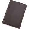 Класична шкіряна обкладинка на паспорт коричневого кольору KARYA (092-39) - 3