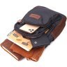 Средний мужской рюкзак-слинг из черного текстиля Vintage 2422148 - 6