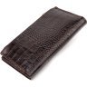 Місткий коричневий гаманець з натуральної шкіри з тисненням під крокодила CANPELLINI (2421637) - 2