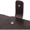 Місткий коричневий гаманець з натуральної шкіри з тисненням під крокодила CANPELLINI (2421637) - 3