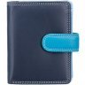 Маленький синій жіночий гаманець із високоякісної шкіри з хлястиком на кнопці Visconti Bali 68845 - 1